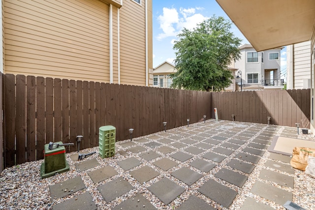 view of patio featuring a fenced backyard