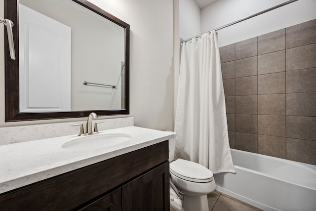 4290 Orchard Pass Dr, Spring, TX 77386 - bathroom featuring toilet, vanity, shower / bath combination with curtain, and tile patterned flooring