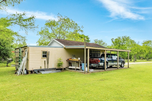 exterior space featuring a carport