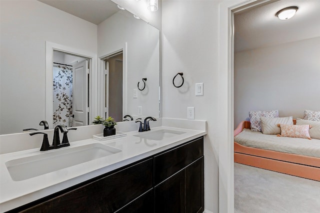 7606 Redwoods Forest Dr, Katy, TX 77493 - bathroom featuring double vanity and a sink
