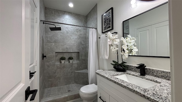 15016 Indian Hill Trl, Willis, TX 77378 - full bathroom featuring vanity and a tile shower