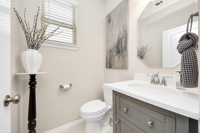 3119 Longleaf Meadows Dr, Houston, TX 77063 - half bathroom with toilet, vanity, and baseboards