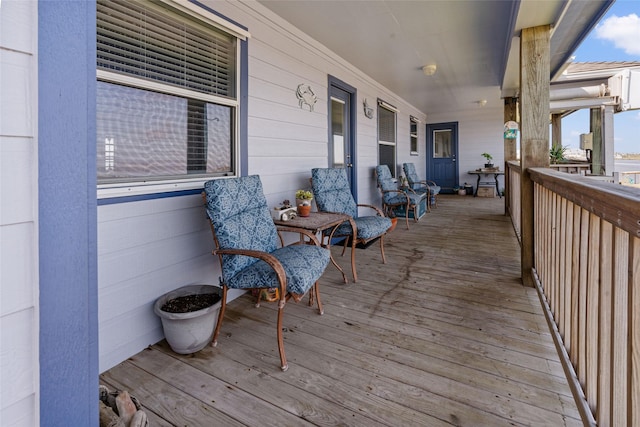 wooden deck with a porch
