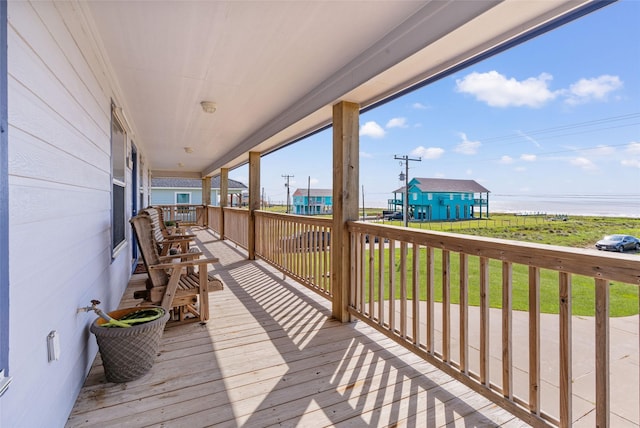 deck with a yard