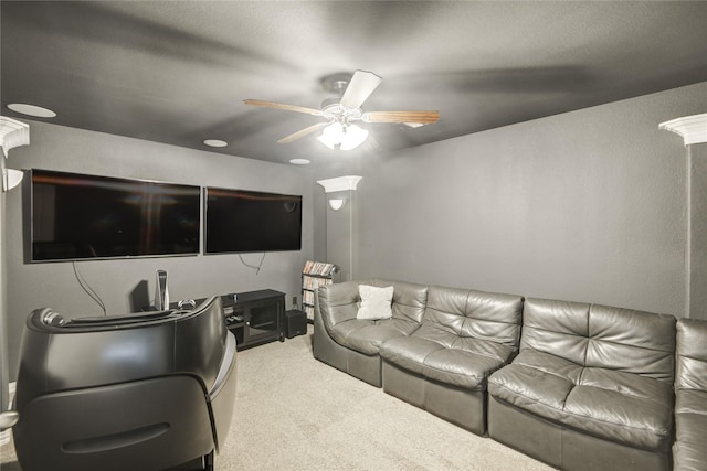19810 Quarry Stone Ln, Richmond, TX 77407 - carpeted living area featuring ceiling fan