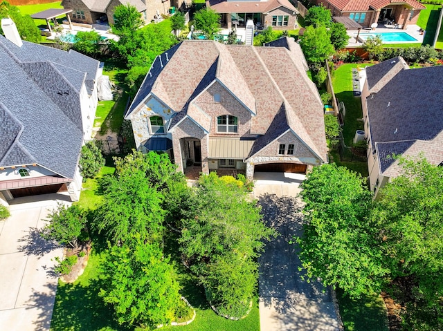 bird's eye view with a residential view