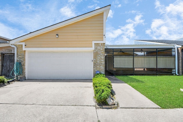 6430 Grandvale Dr, Houston, TX 77072 - garage featuring driveway and fence