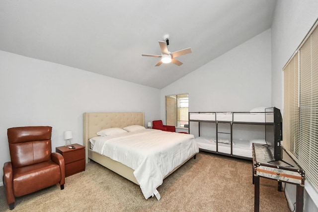 6430 Grandvale Dr, Houston, TX 77072 - bedroom with carpet, a ceiling fan, and lofted ceiling