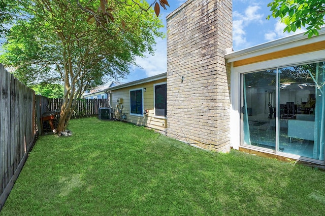 6430 Grandvale Dr, Houston, TX 77072 - view of yard with central AC unit and a fenced backyard