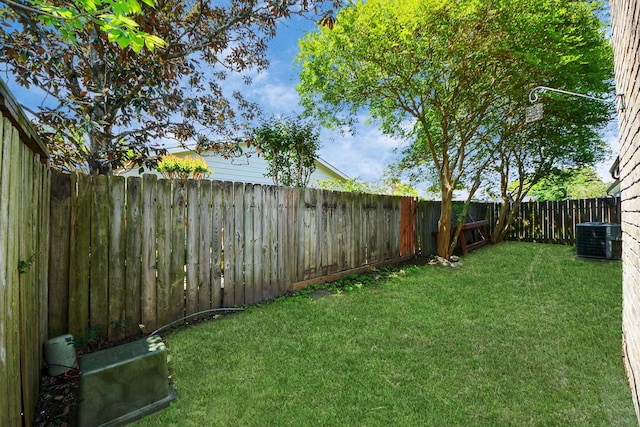 6430 Grandvale Dr, Houston, TX 77072 - view of yard with central AC and a fenced backyard