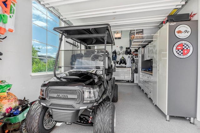 view of garage