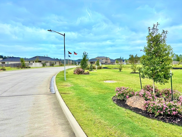 view of road with a residential view