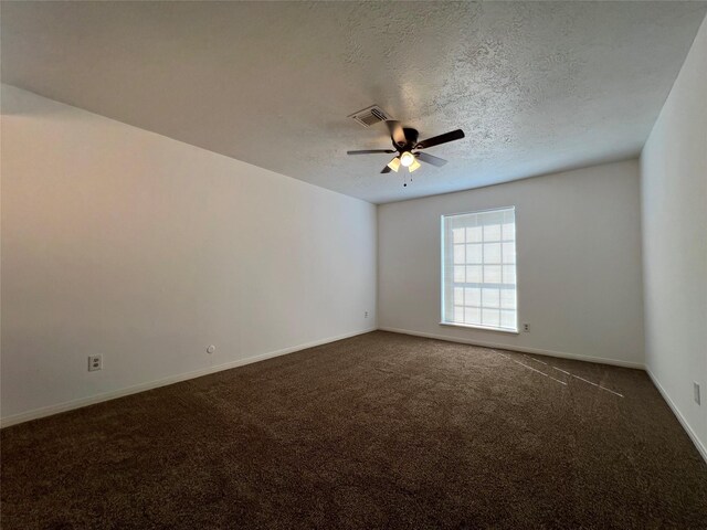 602 Rosewood Dr, Shenandoah, TX 77381 - empty room with carpet flooring, a ceiling fan, a textured ceiling, and baseboards