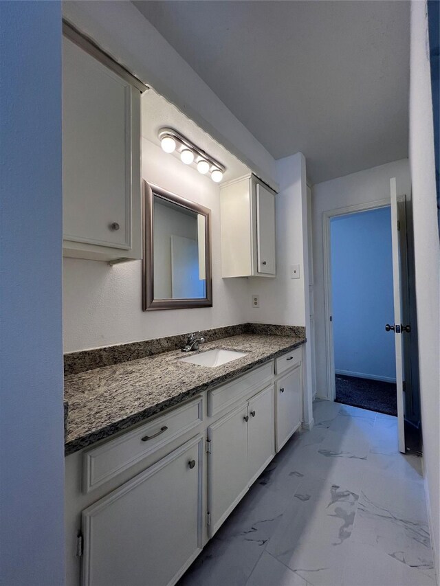 602 Rosewood Dr, Shenandoah, TX 77381 - bathroom featuring marble finish floors and vanity