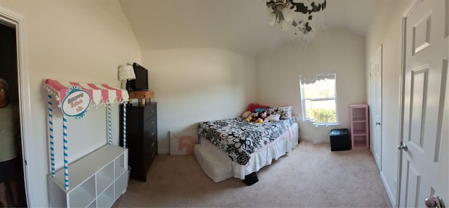 3210 Vintage View Ln, Pearland, TX 77584 - carpeted bedroom featuring lofted ceiling