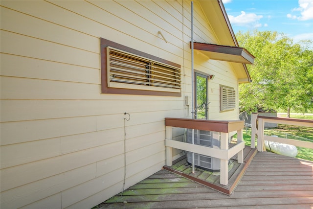 view of home's exterior featuring a deck