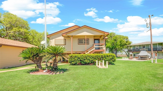exterior space with a front yard