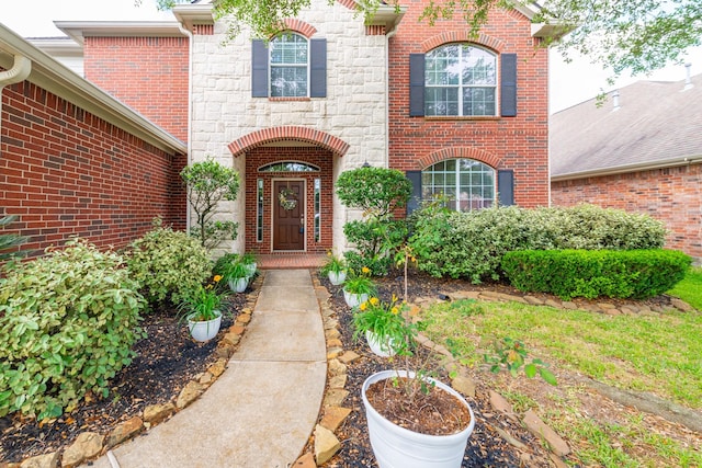 24807 Mason Trail Dr, Katy, TX 77493 - property entrance featuring brick siding and stone siding