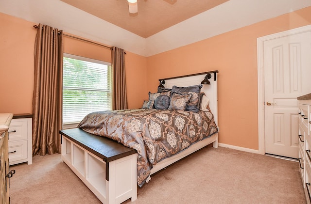 37703 Edgewater Dr, Pinehurst, TX 77362 - bedroom featuring light carpet, a ceiling fan, and baseboards