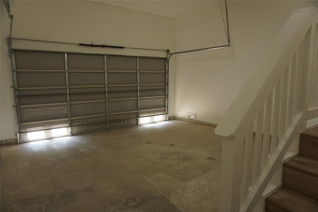 garage with baseboards