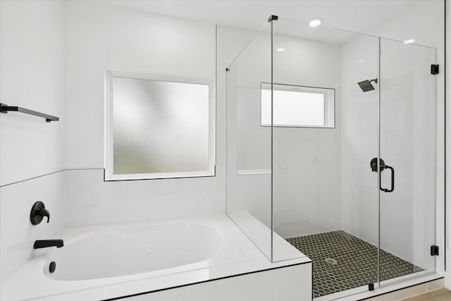 6319 Ivyknoll Dr, Houston, TX 77035 - bathroom featuring a stall shower and a bath
