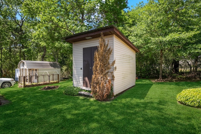 view of shed