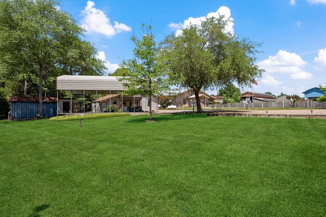 view of yard featuring fence