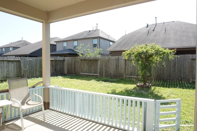 view of patio featuring a fenced backyard