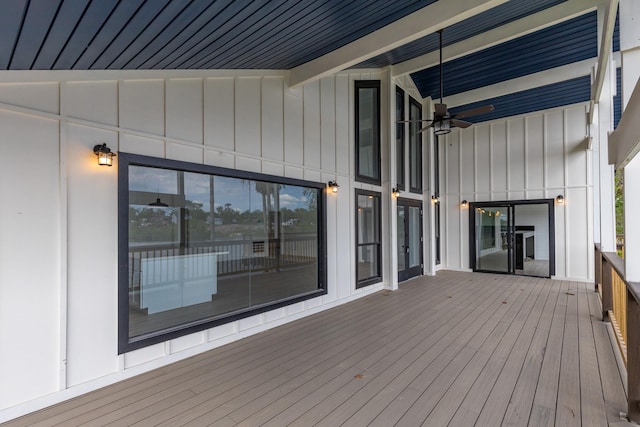 deck featuring a ceiling fan