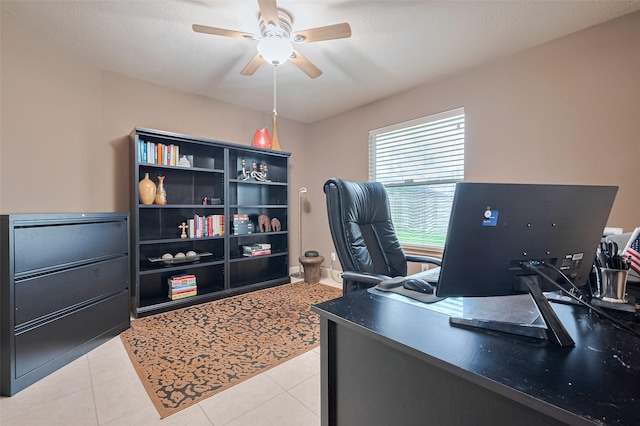 131 Breezy Shore Ct, Dickinson, TX 77539 - office space with light tile patterned floors and ceiling fan