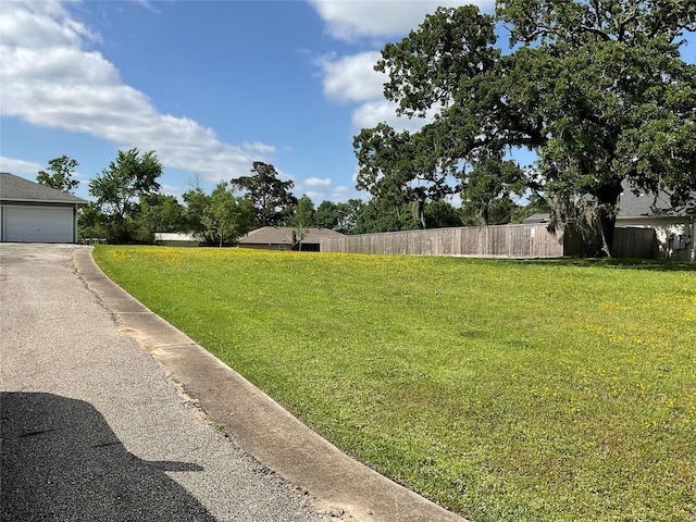 view of yard with fence