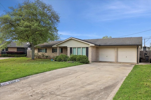 6360 Pansy Dr, Beaumont, TX 77706 - single story home featuring fence, a front lawn, brick siding, an attached garage, and driveway