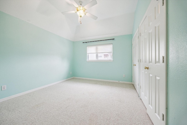 4404 Wendell St, Bellaire, TX 77401 - unfurnished bedroom featuring carpet, baseboards, lofted ceiling, a closet, and ceiling fan