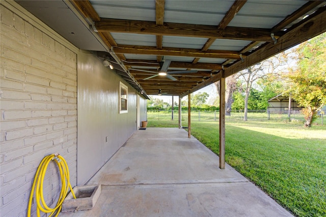 811 Strange Dr, Richmond, TX 77406 - view of patio with fence and a ceiling fan