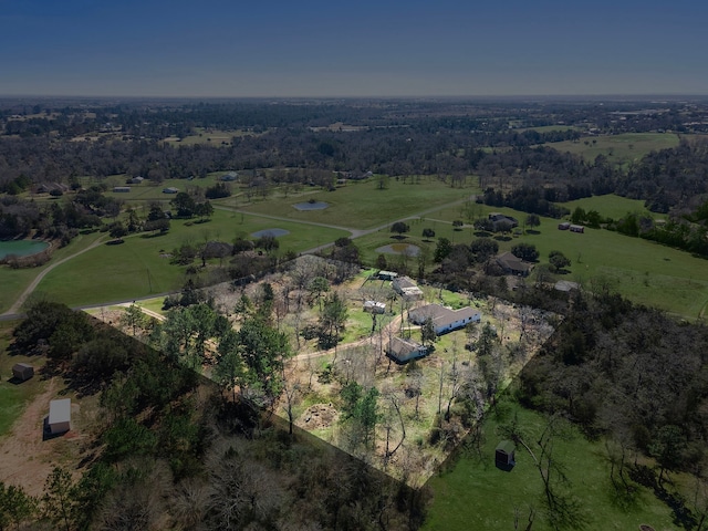 bird's eye view with a rural view