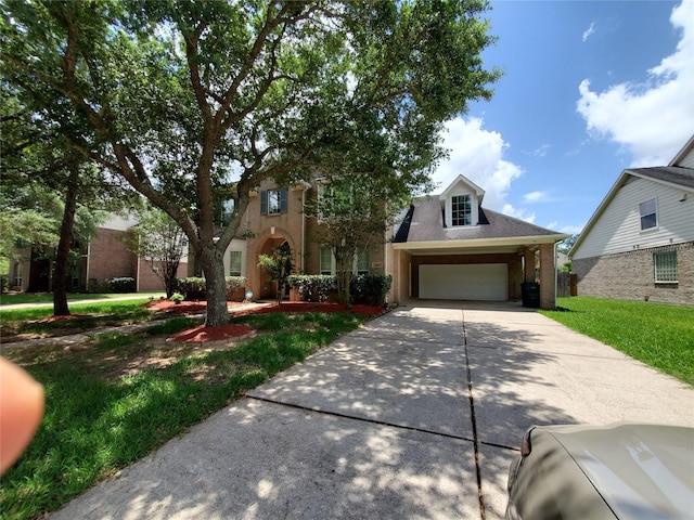 4810 N Pine Brook Way, Houston, TX 77059 - traditional home featuring driveway, an attached garage, a front yard, and brick siding