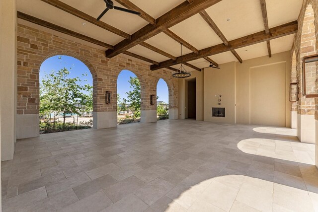 view of patio with ceiling fan