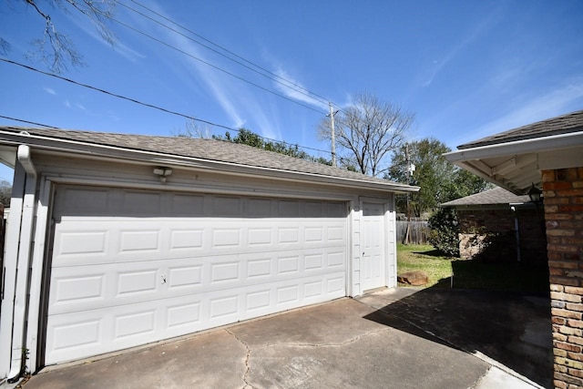 view of detached garage