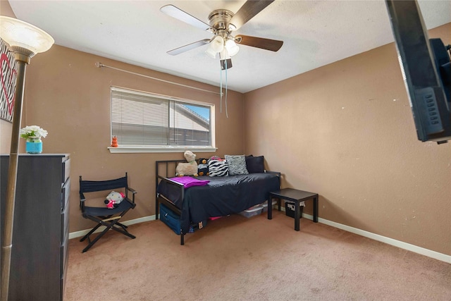 13918 Bretagne Dr, Houston, TX 77015 - bedroom with a ceiling fan, baseboards, and carpet