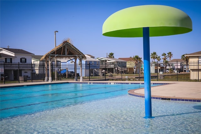 16716 Fletcher Christian Rd, Jamaica Beach, TX 77554 - pool with fence and a residential view