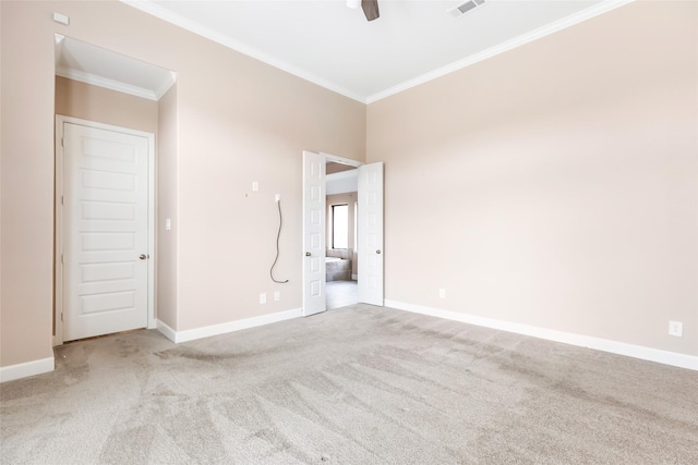 23446 Timbarra Glen Dr, New Caney, TX 77357 - empty room with baseboards, ornamental molding, and carpet flooring