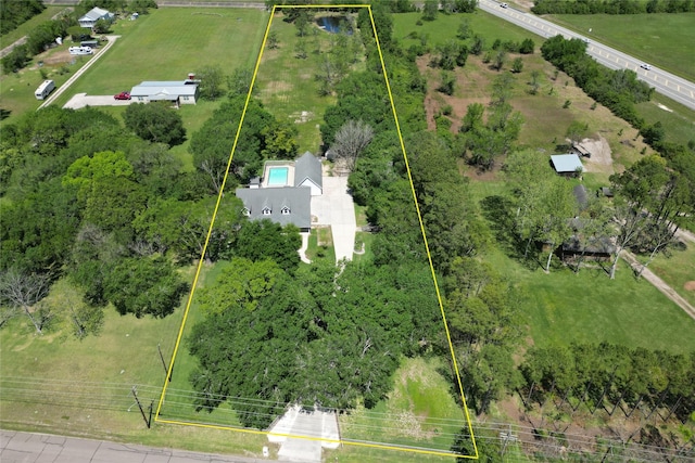 2350 Hewitt St, League City, TX 77573 - aerial view of sparsely populated area with property boundaries highlighted