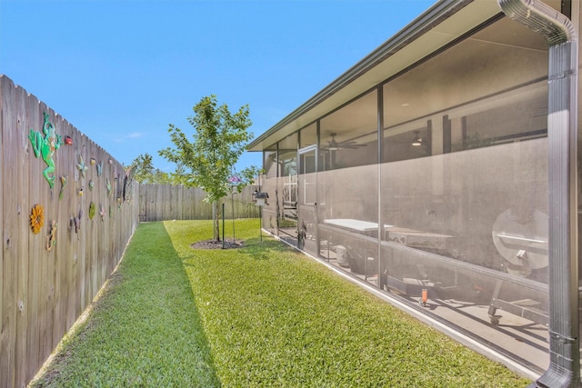 954 Golden Willow Ln, Conroe, TX 77304 - view of yard with a sunroom and ceiling fan