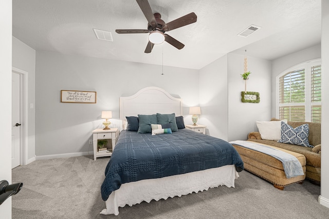11710 Saporito Way, Richmond, TX 77406 - bedroom featuring ceiling fan, visible vents, baseboards, and carpet floors