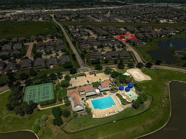 11710 Saporito Way, Richmond, TX 77406 - aerial view with a water view and a residential view