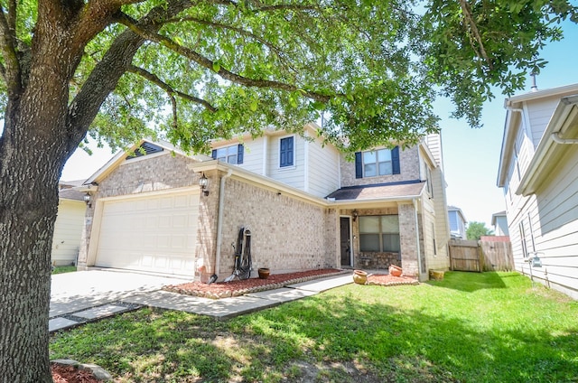 9518 Prairie Dale Ct, Houston, TX 77075 - traditional-style home with an attached garage, driveway, and brick siding