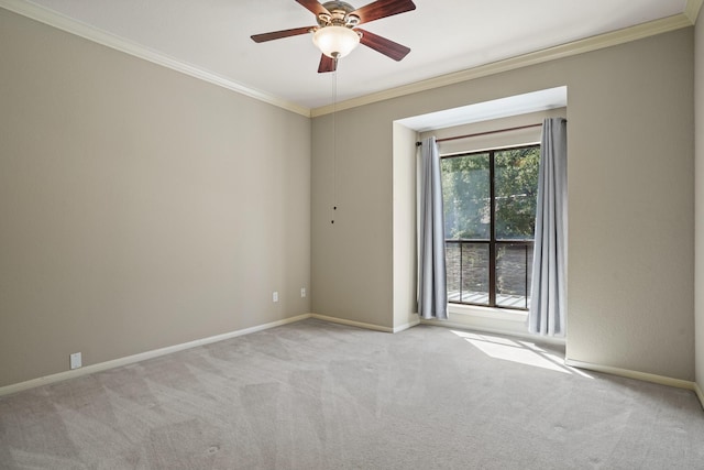 11711 Memorial Dr Unit 367, Houston, TX 77024 - empty room with crown molding, ceiling fan, carpet, and baseboards