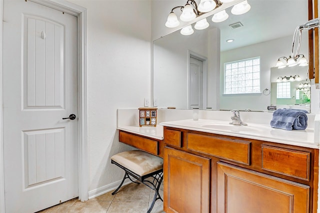 2011 Wembley Way, Rosenberg, TX 77471 - bathroom with tile patterned floors, visible vents, and vanity