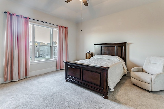 21123 Coral View Dr, Cypress, TX 77433 - bedroom with ceiling fan, light colored carpet, and baseboards