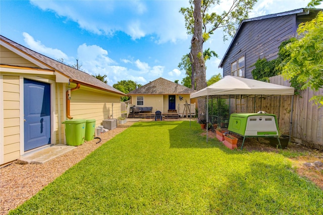 view of yard featuring a gazebo